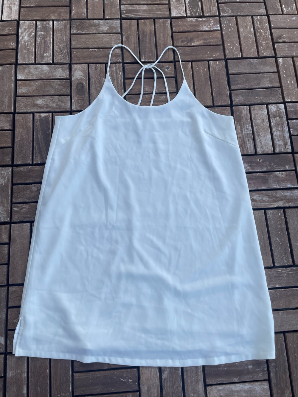 Joy Joy White Mini Dress with Strappy Back